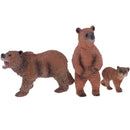 3pcs Lifelike Bear Family Model, Wild Animal Figurines, Kids Toy Desktop Ornaments