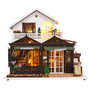 DIY Handcraft Miniature Project Kit Wooden Dolls House Furniture Accessories Kit with LED Lights + Music Box Â– Coffee Shop Themed