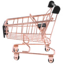 Mini Metal Shopping Cart Salesman Sample Kids Pretend Play Toy Rose - Rose Gold S