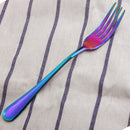 COLORFUL STAINLESS STEEL MODERN DESIGN TABLE DINNER STEAK FORK HOME CUTLERY