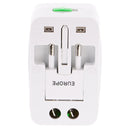 Universal Dual USB Port Multi Charger International Travel AU EU USA Plug Wall Charger Adapter Converter White