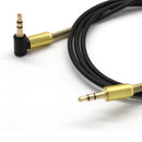 3.5mm Auxiliary Audio Jack to Jack Cable 90 Degree Right Angle for iPhone, iPod, iPad, Samsung,Smartphones & Tablets and Speakers,24K Gold Plated Male to Male 3FT Black