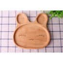 Fashionable Wood Rubber Serving Plate Food Divided Tray for Home Cafe Bar Use Cake Dish Pastry Serving Beaming Rabbit Shaped Tray