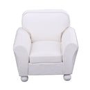 European Style 12th Leather Couch Single Sofa Chair Dollhouse Living Room Furniture Home Model Display Ornaments White