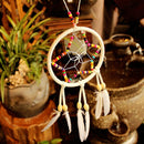 Handmade Star Net White Feather Beads Dream Catcher Wall Hanging Decoration
