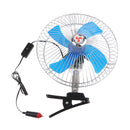 24V 10inch Car Mini Electric Fan Strong Wind Car Fan Car Air Conditioner Low Noise Portable Auto Air Cooling Fan Back Case Semi-closed
