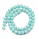 8mm Round Shaped Jade Strand Beads Jewelry Making Findings DIY Accessories 15.5 Inch Blue