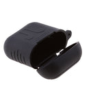 Silicone Protective Cover Case + Anti Lost Ear Loop Cable Connector for Apple AirPods Charging Box Black