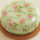 Fresh Floral Pattern Tea Sugar Biscuit Coffee Candy Storage Box Case Sealed Can Green