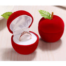 Lovely Red Apple Shape Ring Earring Pendant Necklace Box Jewelry Gift Case