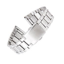 Stainless Steel Deployment Buckle With Straight End Watch Band Strap 22MM Silver