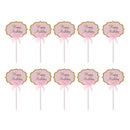 10pcs/Lot Lovely Glitter Happy Birthday Cupcake Food Picks Wedding Party Cake Topper Favors Supplies