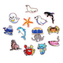 13 Pieces Assorted Marine Animal Shape Embroidered Sew Iron on Applique Patch Badge Jeans Patches