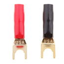 2 Pcs Copper Speaker Cable Spade Connector Terminal Plug Gold Plated,Soldering Stereo Speaker DIY