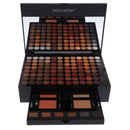 Multi Colors Eyeshadow Eye Shadow Makeup Powder Pigments Case with Mirror and Brushes for Beauty Salon