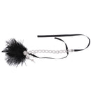 Crystal Chain Pearl Tassels Black Feather 1920s Headpiece Flapper Great Gatsby Headband Women Hair Accessory