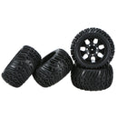 4Pcs Black Wheel Rim and Tire for 1/10 HSP Tamiya Kyosho Off-road RC Car Parts