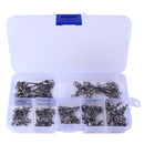70pcs 3 Way Rolling Swivels Solid Rig Ring Fishing Lure Connector 7 Sizes