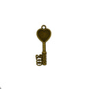 30x Punk Bronze Blank Heart Bezel Tray Key Charms Pendant DIY Jewelry Making