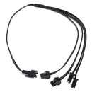 Flexible Splitter Cable Connector For EL Wire Christmas Tree Car Decor Party Decoration Black 4 In 1