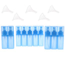 10PCS 30ml Portable Refillable Plastic Fine Mist Perfume Empty Spray Bottle Cosmetic Containers Travel +5 Funnels Baby Blue