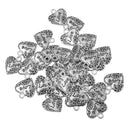 30Pcs Antique Silver Filigree Heart Love Heart Pendant DIY Beads 18x19mm