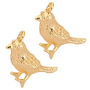 2 Pcs Unique Craft Gold Bird Metal Beads Cute Animal Copper Loose Beads