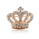 Rhinestone Bohemian Style Crown Design Brooch Pin Wedding Engagement Prom Xmas Birthday Party Gift Gold