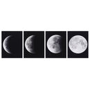 4pcs Modern Large Abstract Art Full Moon Space Black and White Pictures Canvas Oil Paintings for Home Office Decoration
