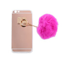 Rose Gold Mobile Phone Case Protective Back Cover with Imitation Rose Red Wool Ball for iPhone 6 Plus/ 6S Plus