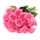 Artificial Real Latex Touch 20pcs Rose Flower Bouquet Wedding Decor Pink