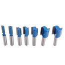 7Pieces Straight Flush Trim Router Bit Set 8mm Shank 6,8, 10,12,14,18, 20mm