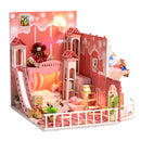 DIY Miniature Dollhouse Project Kit with LED Light, Dust Cover & Music Box