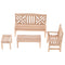 1/12 Dollhouse Miniature Unpainted Furniture Garden Park Decor Bench Chair Table Stool Set Kids Pretend Play Toy