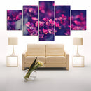 1 Set of 5PCS Canvas Painting for Home Bedroom Cafe Hotel Room Wall Art Wall Decor Paintings Purple Flower Print Charms 30/40/50cm