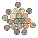 20pcs Round Handmade Photo Glass Floral Cabochon Dome Cameo Pendant Setting