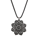 Vintage Talisman Lotus Flower Pendant Amulet Necklace Mens Jewelry