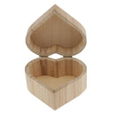 Blank Unfinished Heart Shape Wooden Box Gift Jewelry Box DIY Base for Kids Toys Crafts