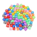 100 Pieces 16mm D6 Dice 6 Sided Transparent Rounded Edge Die with Dice Bag for D&D Role Playing Games