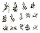 15pcs Mixed Antique Silver Dog Charms Pendants Jewelry Making Accessories