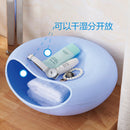 Durable Creative Fashionable Big Lazy Double-Decked Box Plastic Sundry Snack Junk Fruit Serving Tray Blue