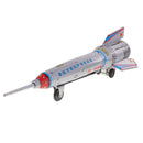 Retro Rocket Spaceship Model Clockwork Wind Up Tin Toy Collectible Gifts