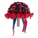 Wedding Bouquet Bridal Bridesmaid Blue and Red Rose Handmade Decor