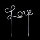 Crystal Rhinestone Letter Love Cake Topper Party Birthday Favors Cake Decorating DIY Photo Props Silver