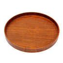 Multifunctional Round Wooden Plate Breakfast Food Snack Fruit Coffee Tea Holder Serving Trays Salad Bowl Platter Size M