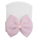 Newborn Baby Infant Toddler Beanie Hat Cap Headwear Head Decor Hair Accessory Pink & White