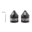 Pair Motorcycle CNC Aluminium Pointed Front Axle Nut Covers Black For Harley