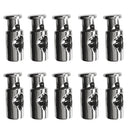 10 Pieces Metal Barrel String Cord Locks Single Hole Drawstring Toggle Spring Clasp Stop End