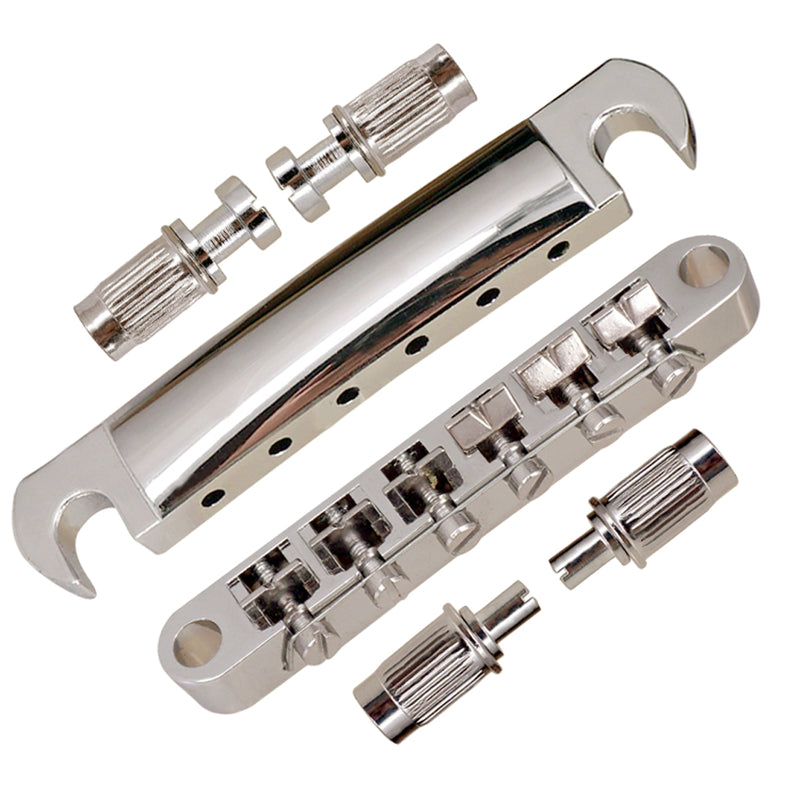 1 Set Guitar Saddle Bridge Tailpiece Silver for Gibson LP/EPI Electric Guitar Parts Bridge