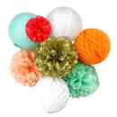 8pcs /Set Tissue Paper Flowers Honeycomb Lanterns for Wedding Party Decor